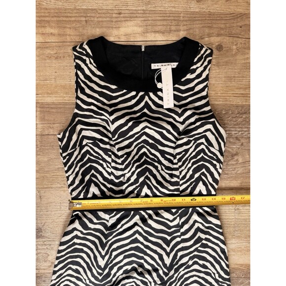 Trina Turk Dress Black And Ivory Animal Print Zebra Sheath Size 6 NWT - Picture 4 of 6